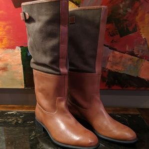 Rockport Camel Leather / Olive Suede Tall Boots